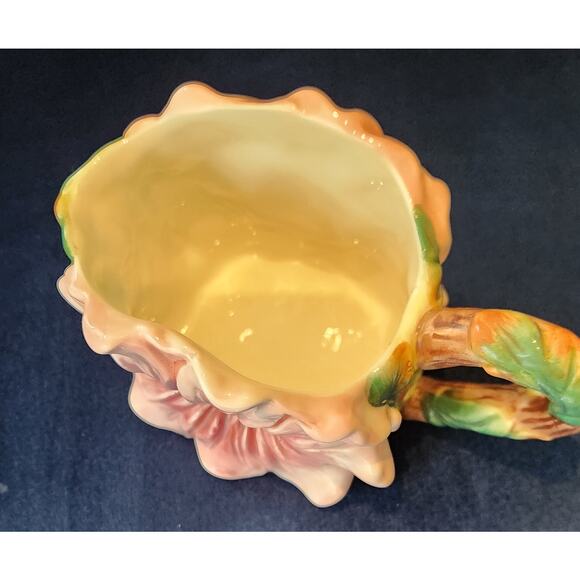 A Corner Ruby Collection Pink Daisy Ceramic Pitcher 2.5 in deep x 3 x 3 inches - Picture 5 of 9